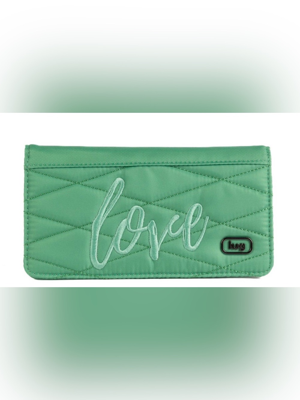 New Lug Sweep Slim Flap Wallet Spearmint Green RFID
